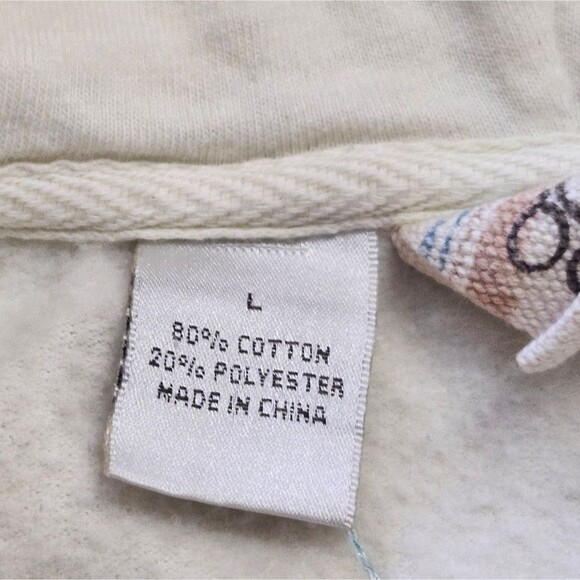 O'Neill White Birds, Sun & Rainbow Appliqué Y2K Zip-up Hoodie. Sz. L - Picture 4 of 9